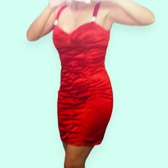 Love Tease Dresses & Skirts - Stunning Hot Red Satin Party Dress Love Tease 7